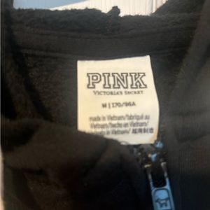 PINK black zip up sweater